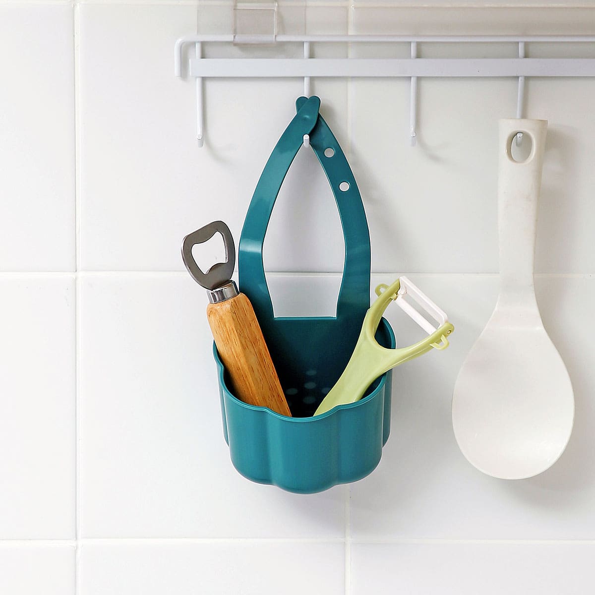 

Kitchen Hanging Drain Basket, Blue