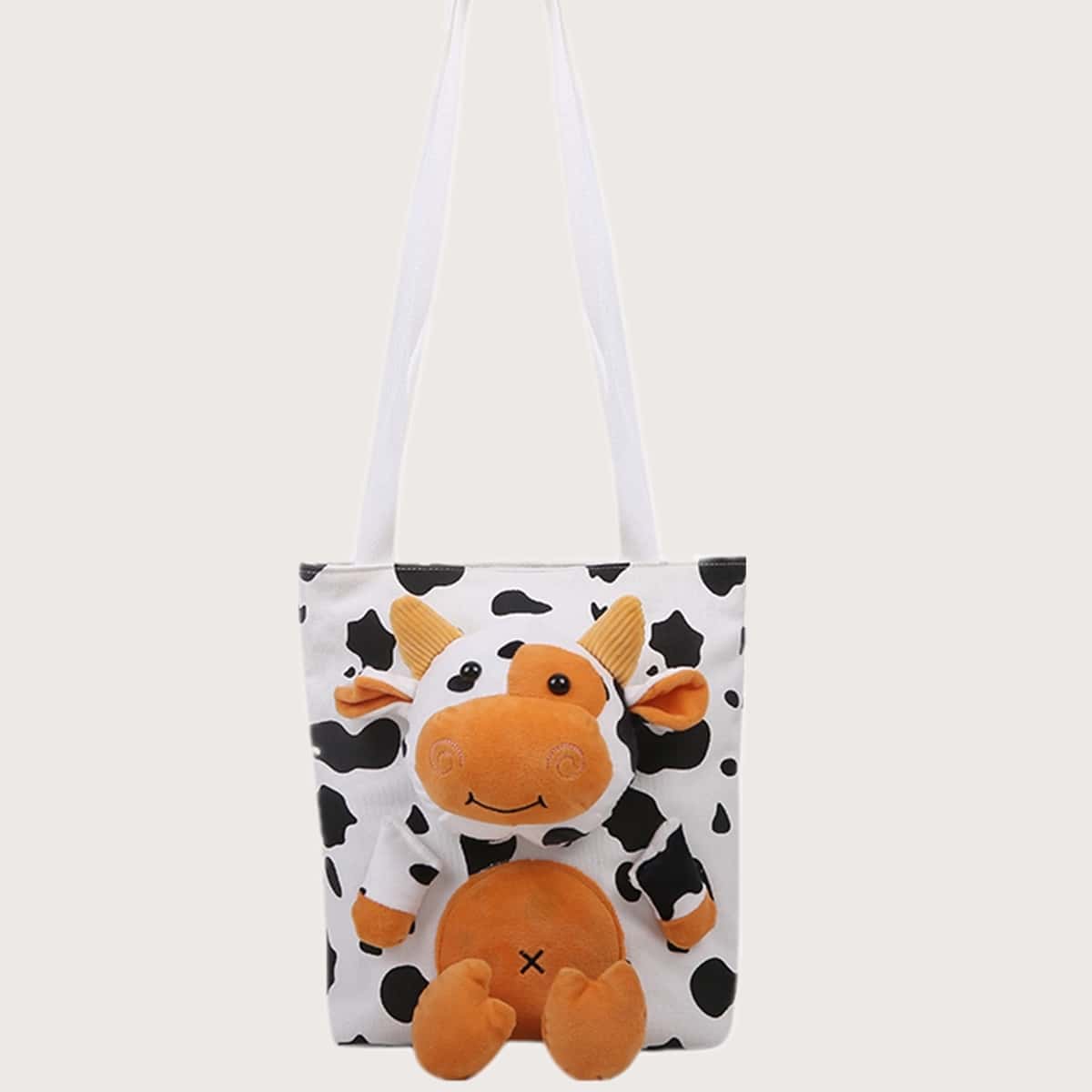 

Cartoon Cow Tote Bag, Multicolor