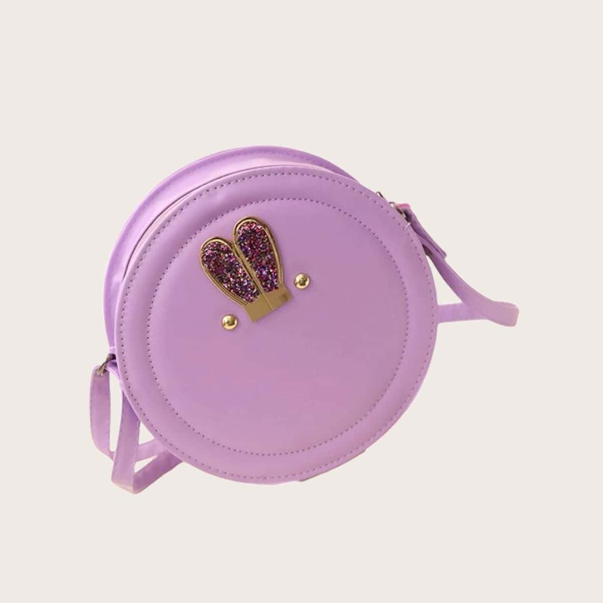 

Sequin Ear Round Crossbody Bag, Pastel lilac purple