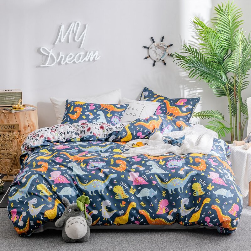 

Kids Cartoon Graphic Bedding Set Without Filler, Multicolor