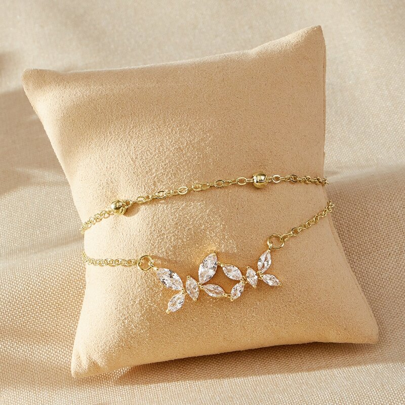 

Rhinestone Butterfly Bracelet, Gold