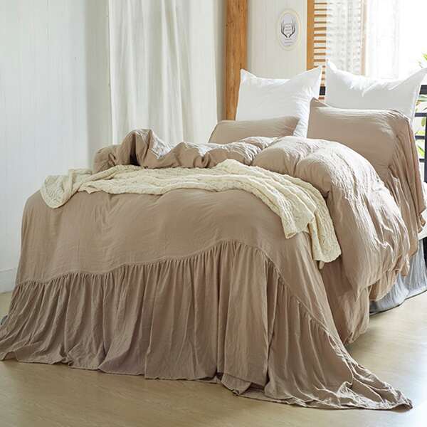 

Solid Color Bedding Set Without Filler, Camel