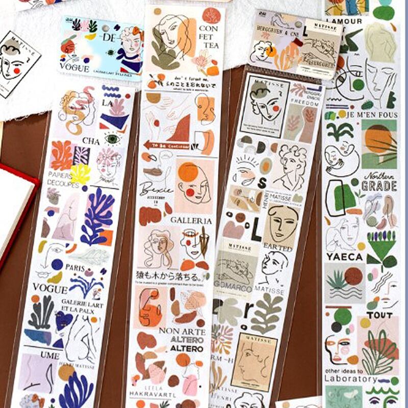 

2pcs Abstract Figure Graphic Random Sticker, Multicolor