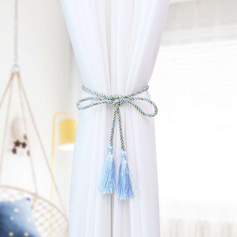 

1pair Tassel Decor Curtain Tie Back, Blue
