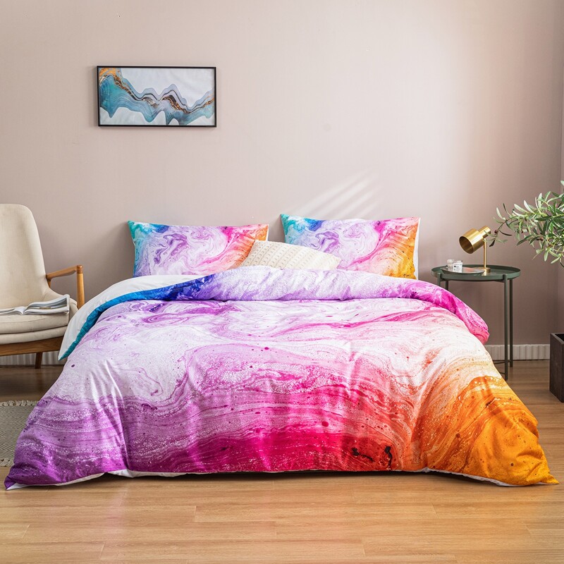 

Marble Pattern Bedding Set Without Filler, Multicolor