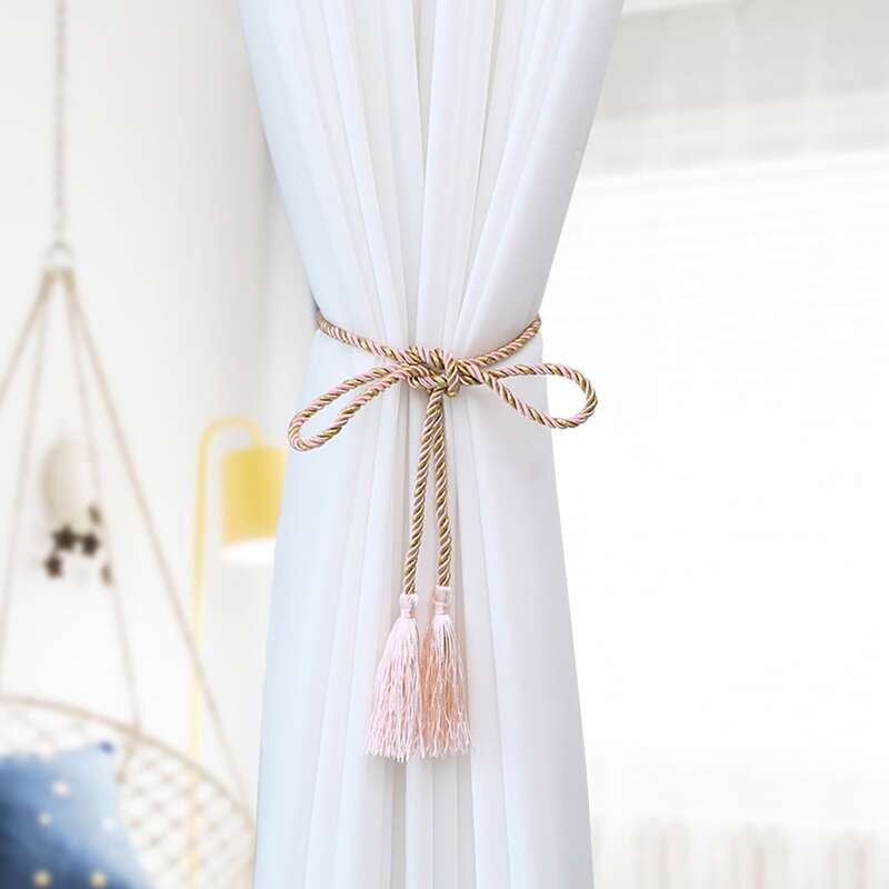 

1pair Tassel Decor Curtain Tie Back, Pink