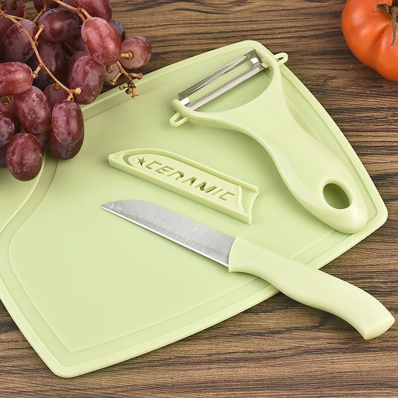 

3pcs Kitchen Fruit Knife Set, Green