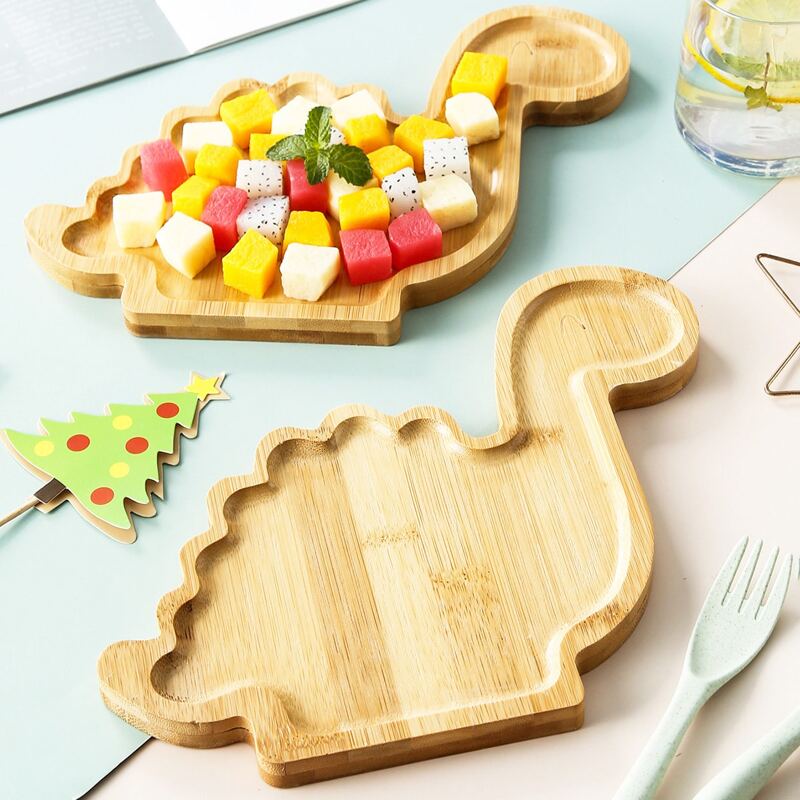 

1pc Kids Dinosaur Shaped Plate, Khaki