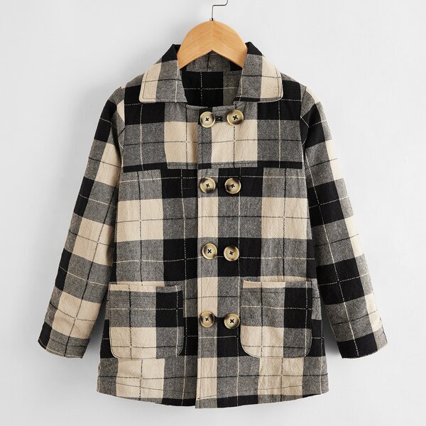 

Toddler Girls Double Button Coat, Multicolor