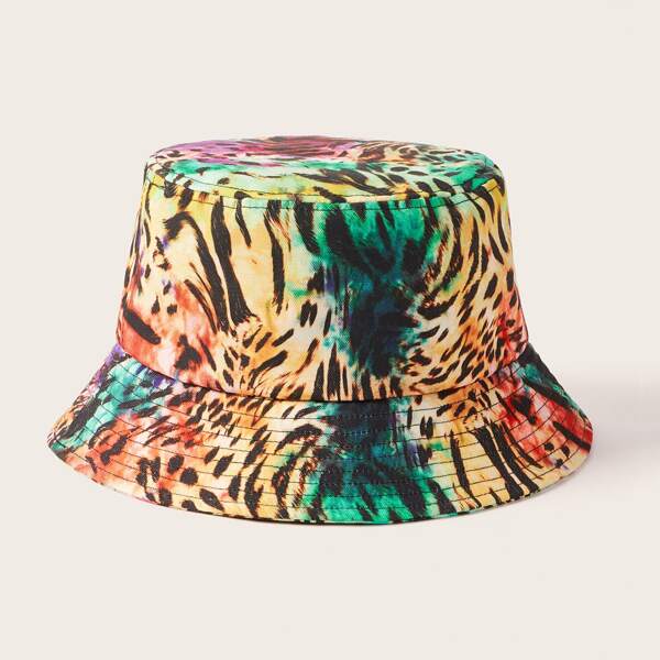 

Leopard Pattern Bucket Hat, Multicolor
