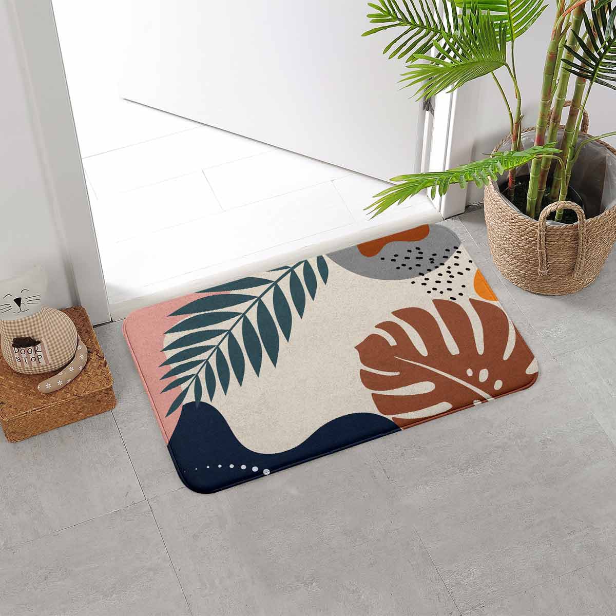 

Plants Print Floor Mat, Multicolor