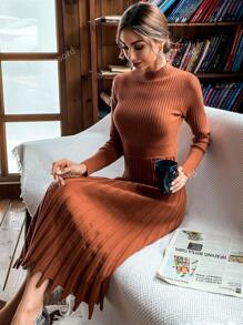 Missord Elegant Vlak Gebreide jurk Rand