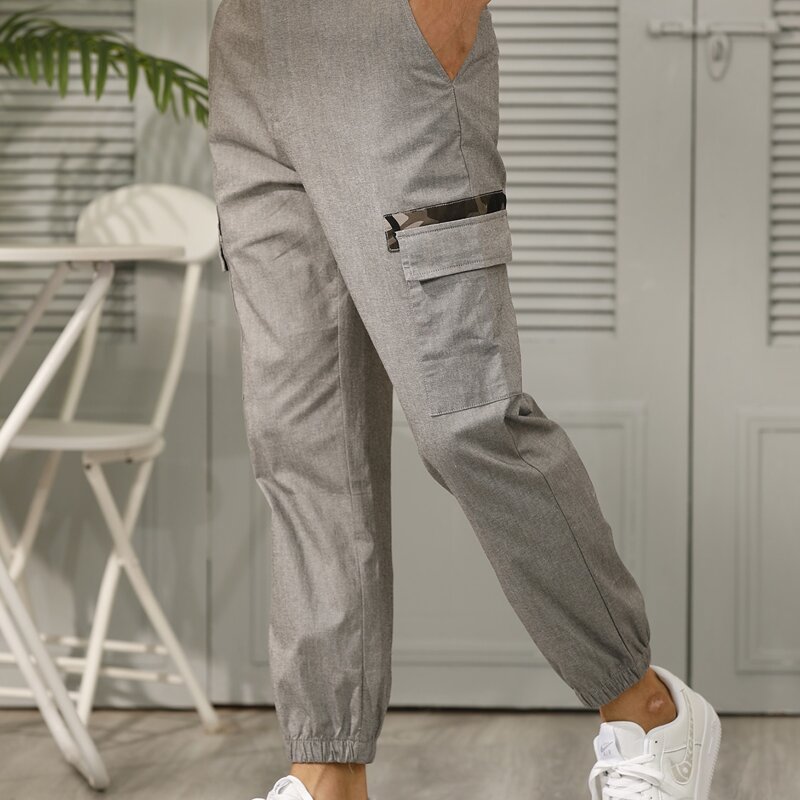 

Guys Flap Pocket Cargo Pants, Light grey
