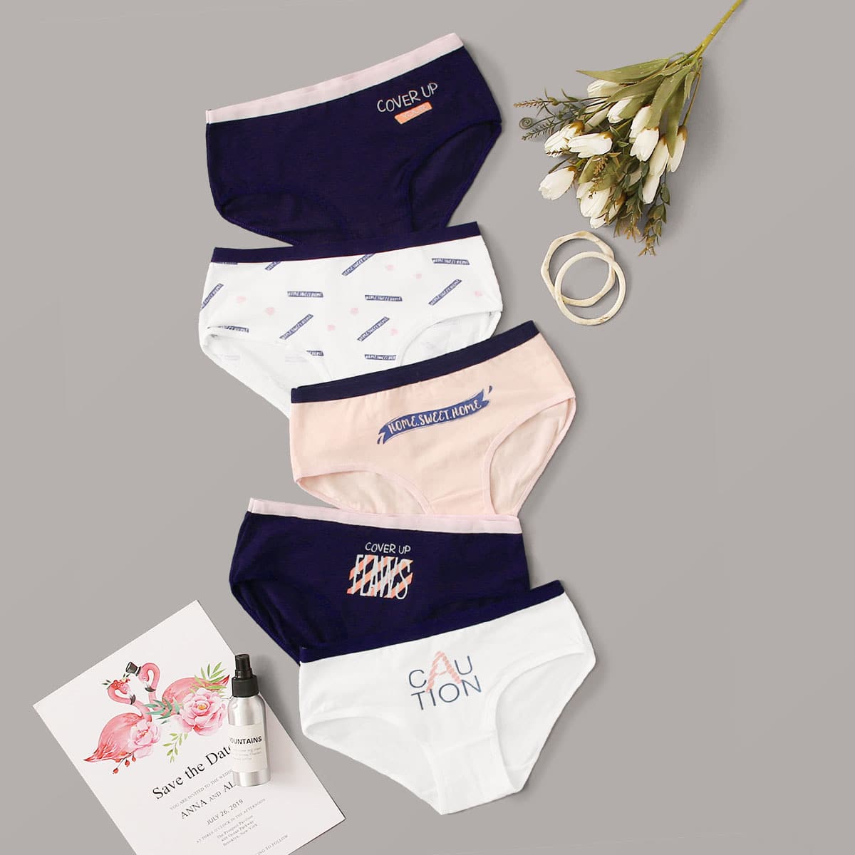 

5pack Mixed Print Panty Set, Multicolor