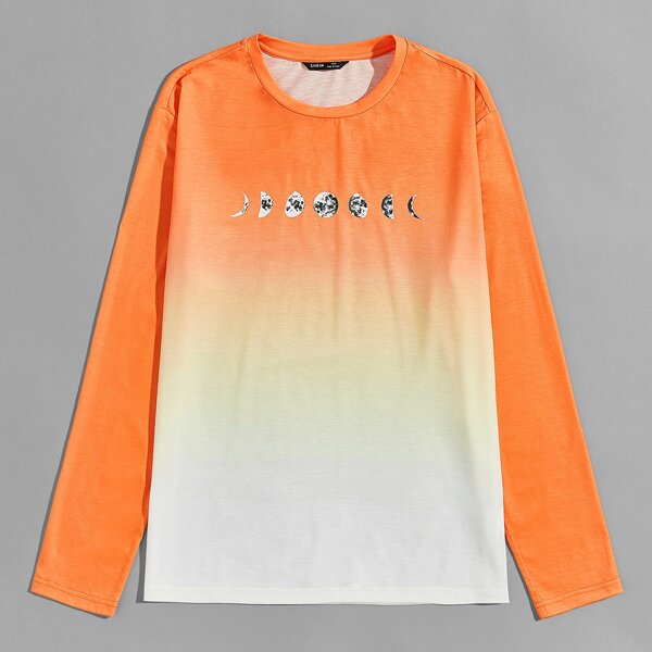 

Men Planet Print Ombre Tee, Multicolor