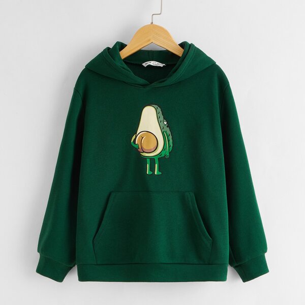 

Boys Avocado Print Hoodie, Green