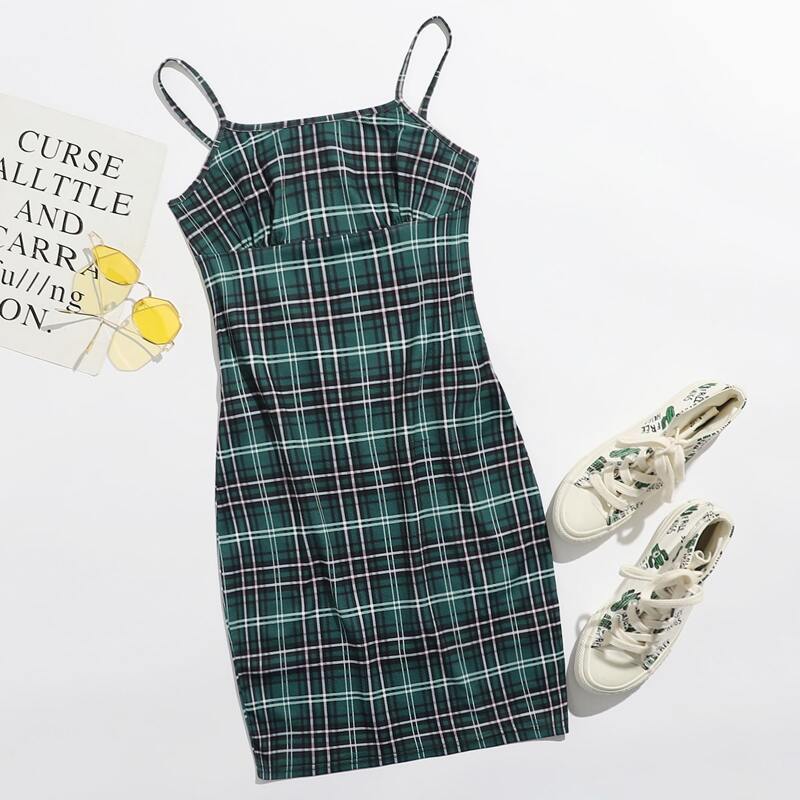 

Plaid Cami Dress, Multicolor