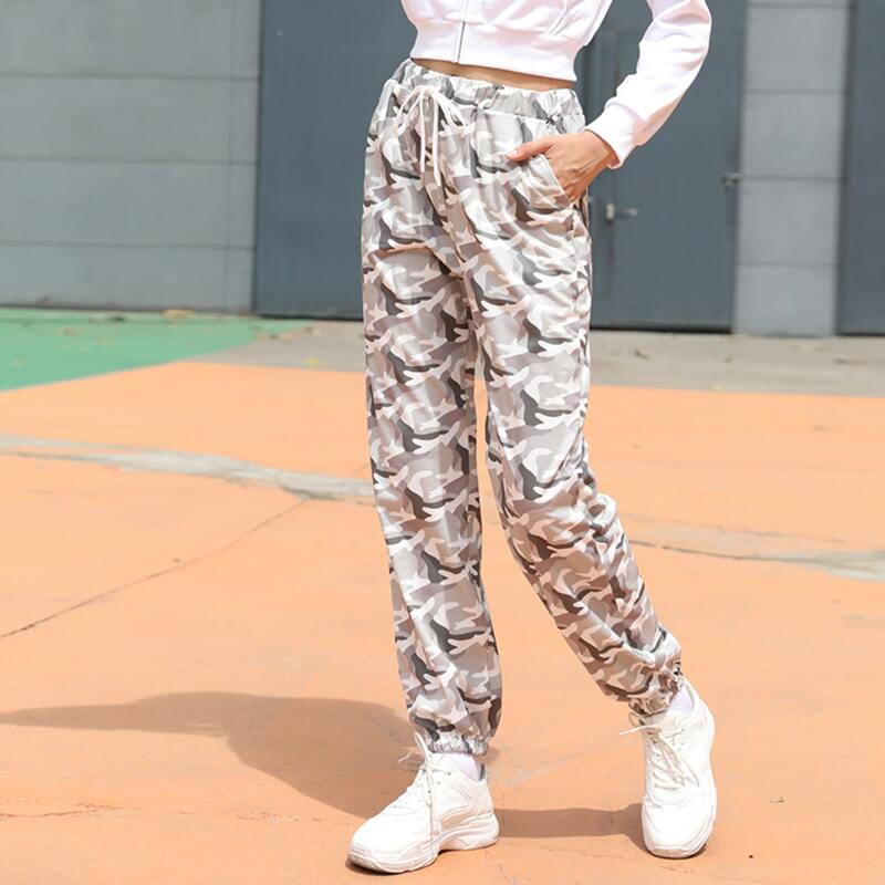 

Camo Drawstring Waist Joggers, Multicolor