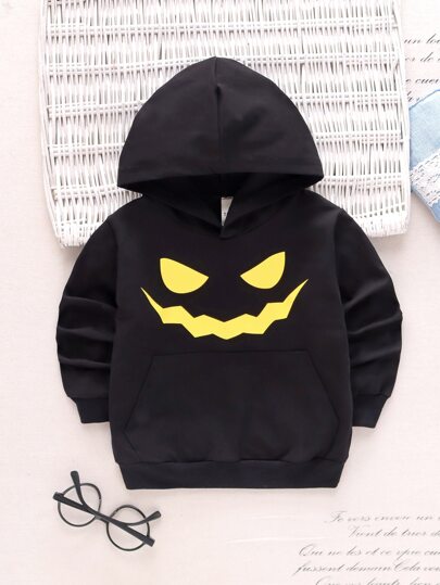 Свитшот с капюшоном и принтом Хэллоуина для мальчиков
