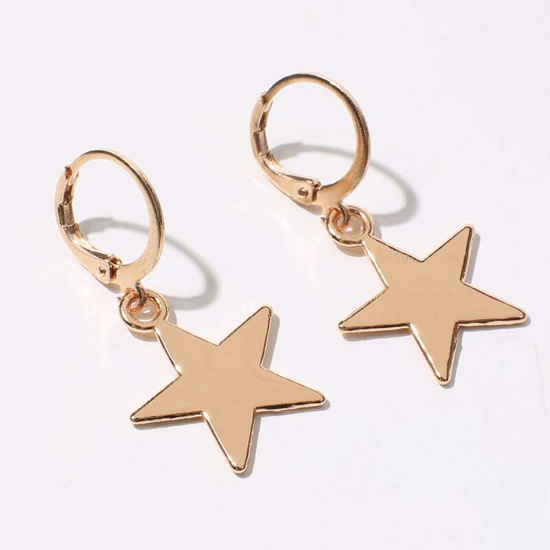 

Star Drop Earrings, Gold
