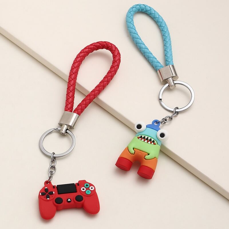 

2pcs Cartoon & Gamepad Keychain, Multicolor