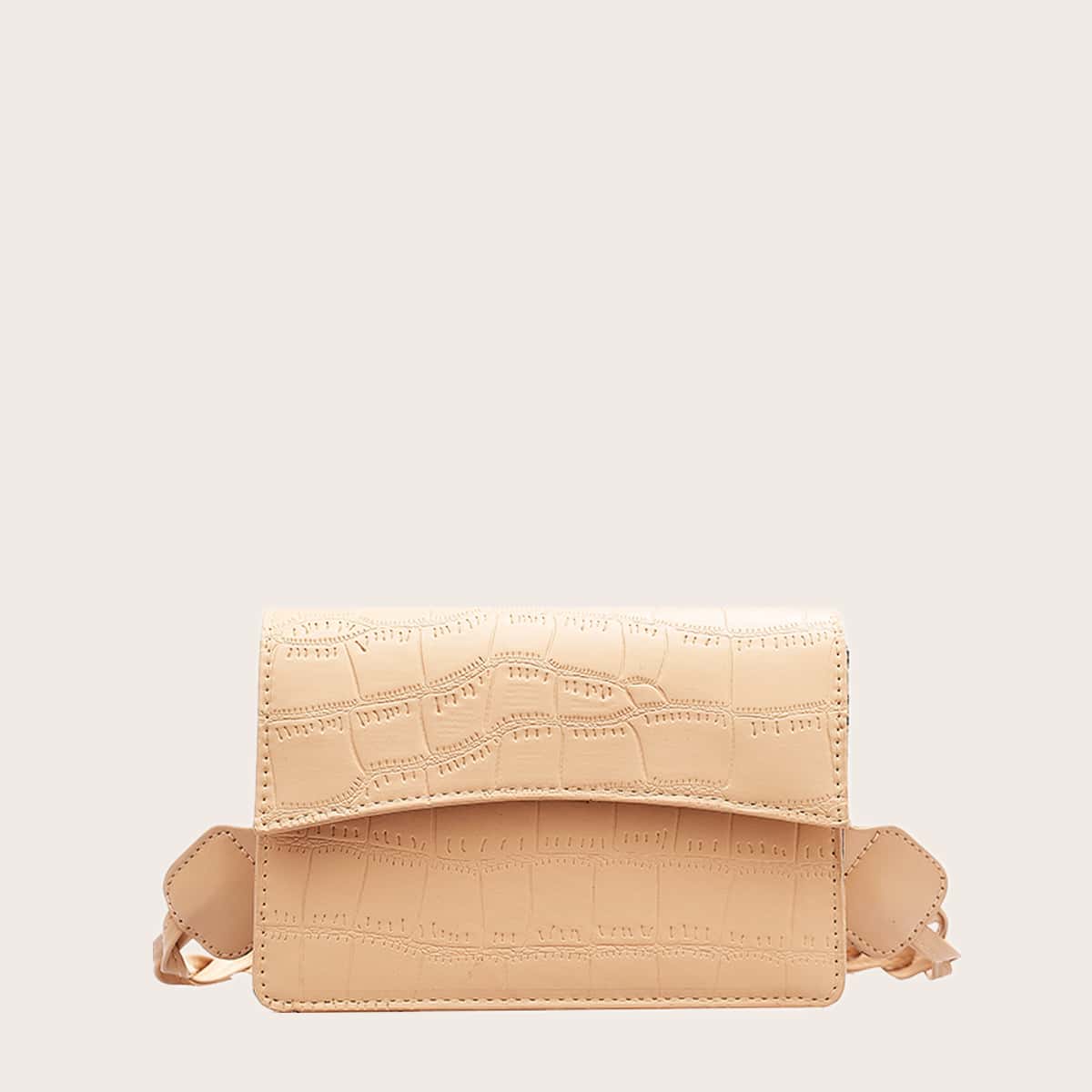 

Croc Braided Strap Tote Bag, Coral orange