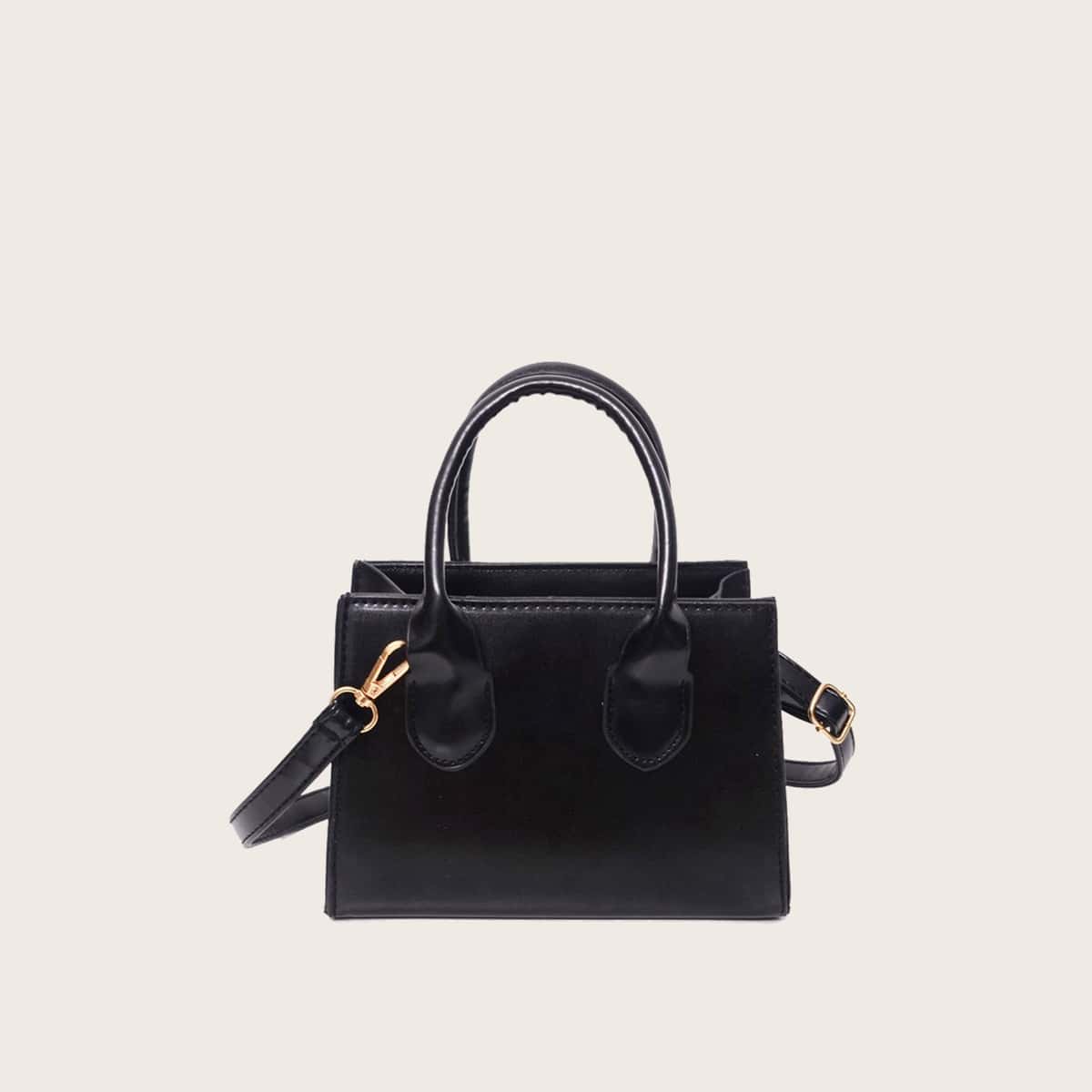 

Solid Satchel Bag, Black