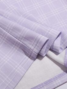 Muchica 結飾帶格紋包臀連衣裙 - 紫丁香色 - 查看 5