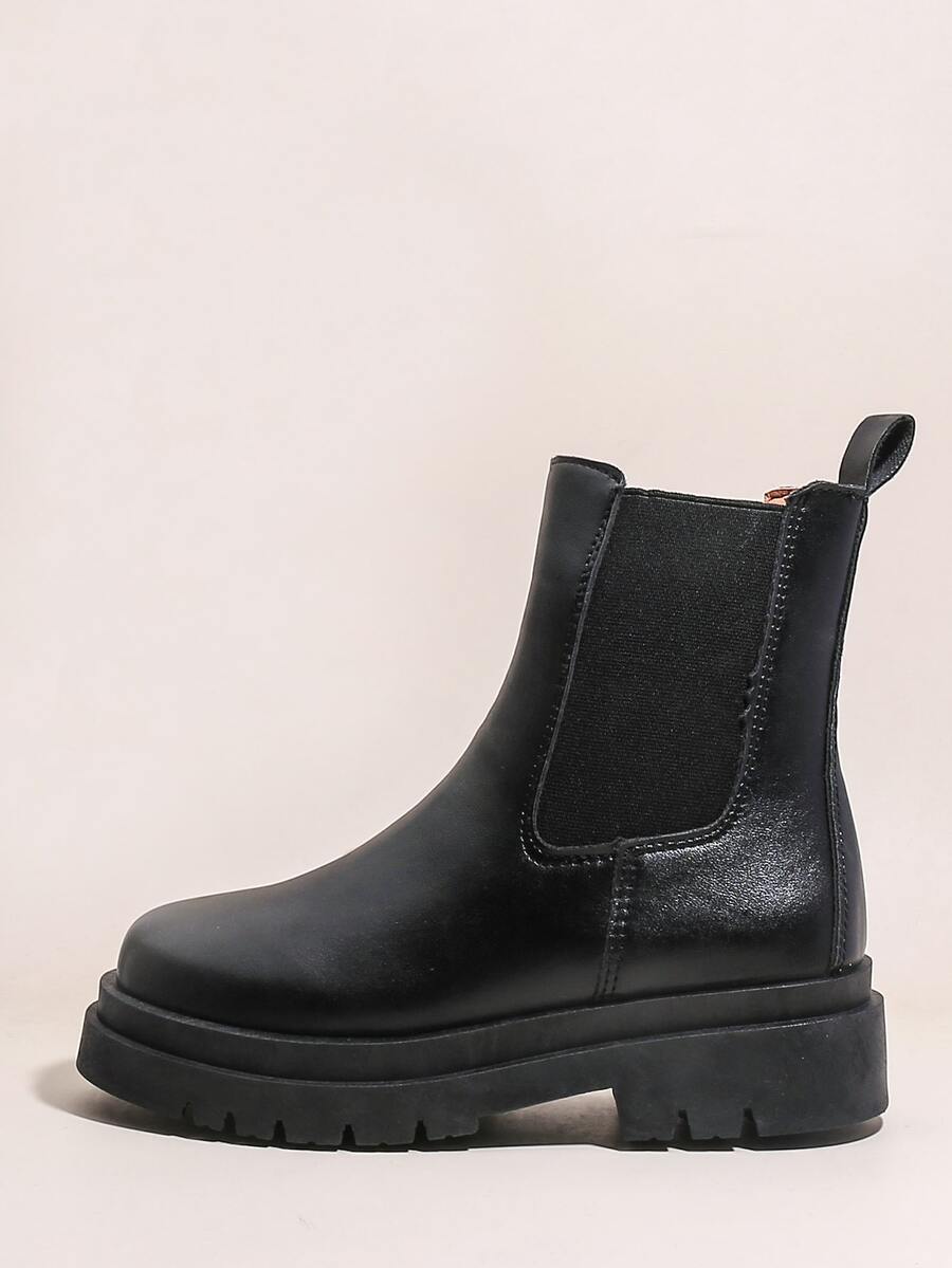 極簡風格切爾西靴 - 黑色 - 查看 1