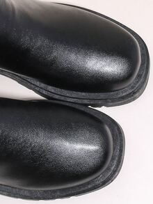 極簡風格切爾西靴 - 黑色 - 查看 4