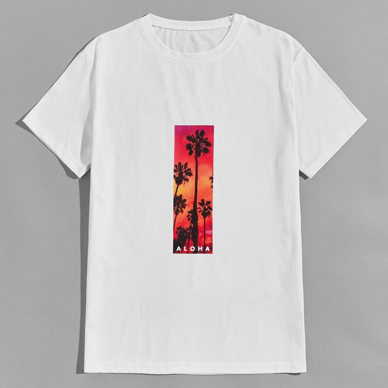 

Guys Tropical Graphic Tee, White