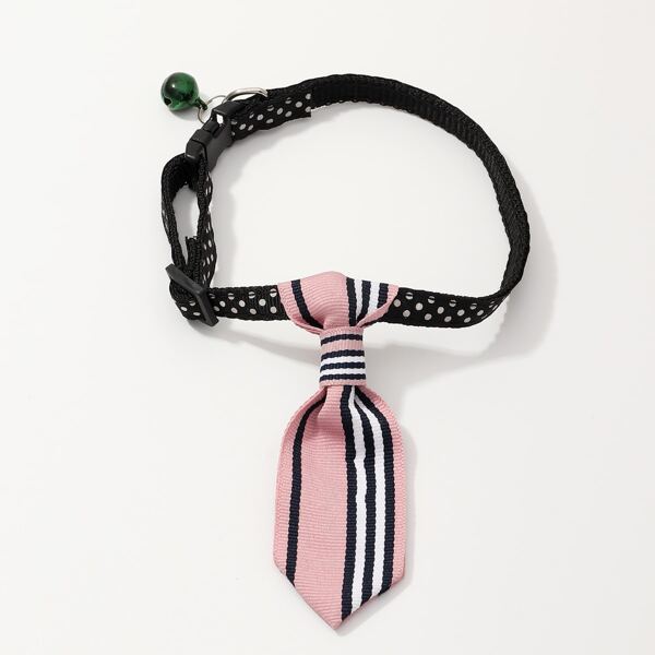 

1pc Polka Dot Print Dog Collar, Pink