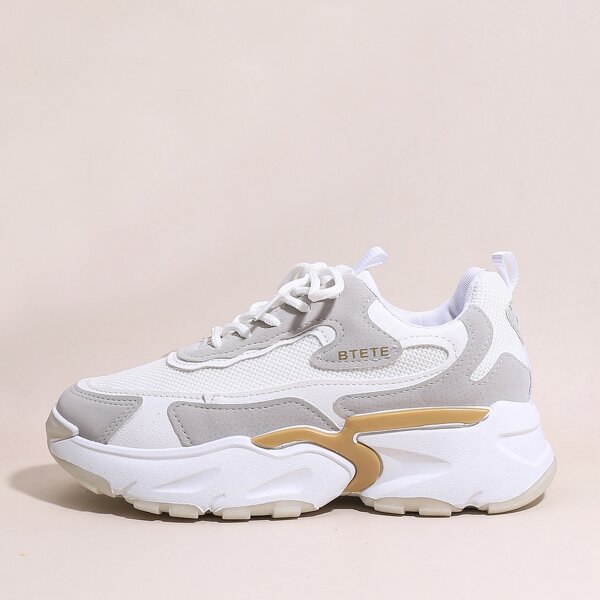 

Lace-up Front Wide Fit Chunky Sneakers, Grey