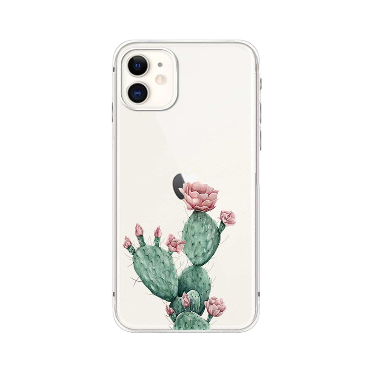 

1pc Cactus Print iPhone Case, Clear