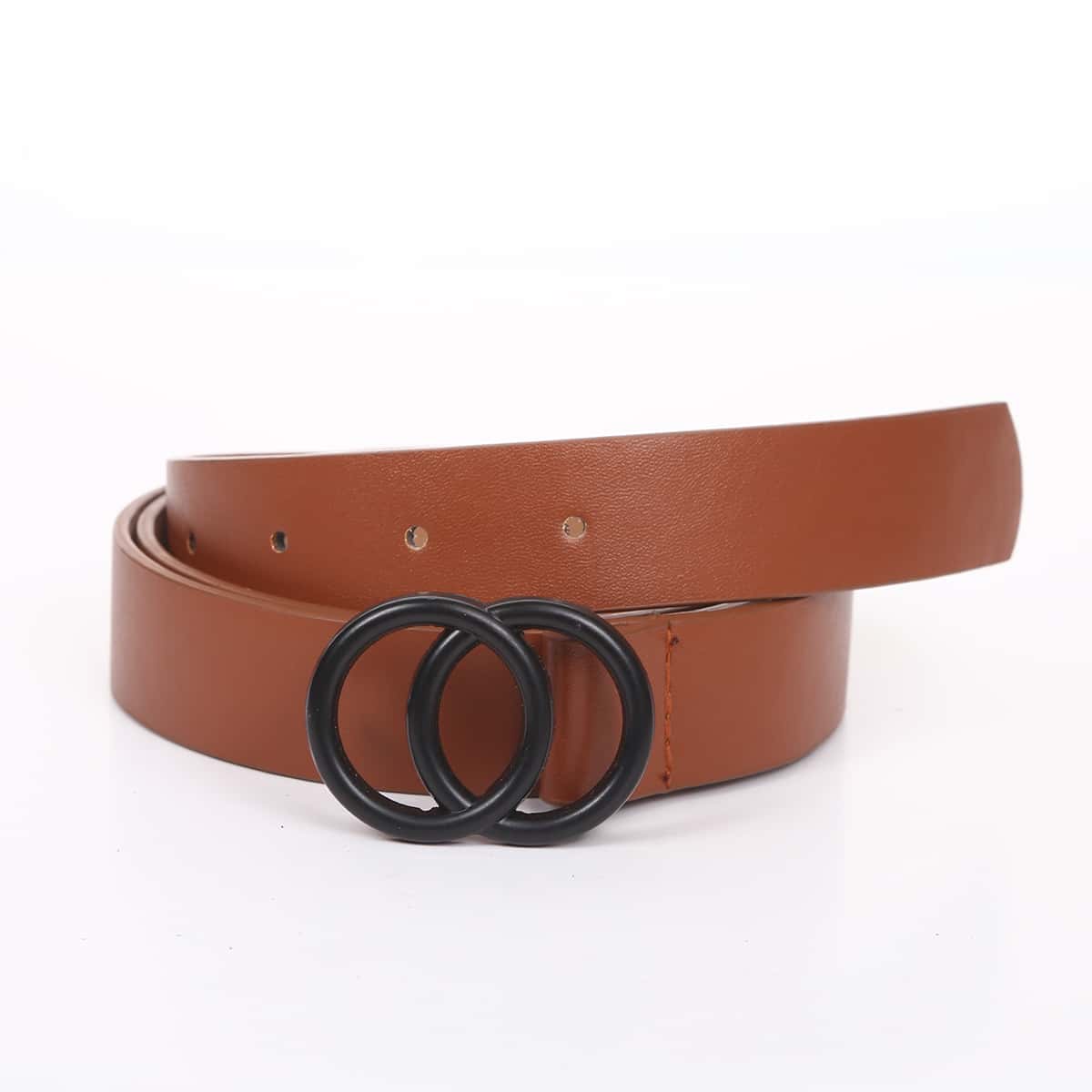 

Double O-ring Buckle Belt, Brown