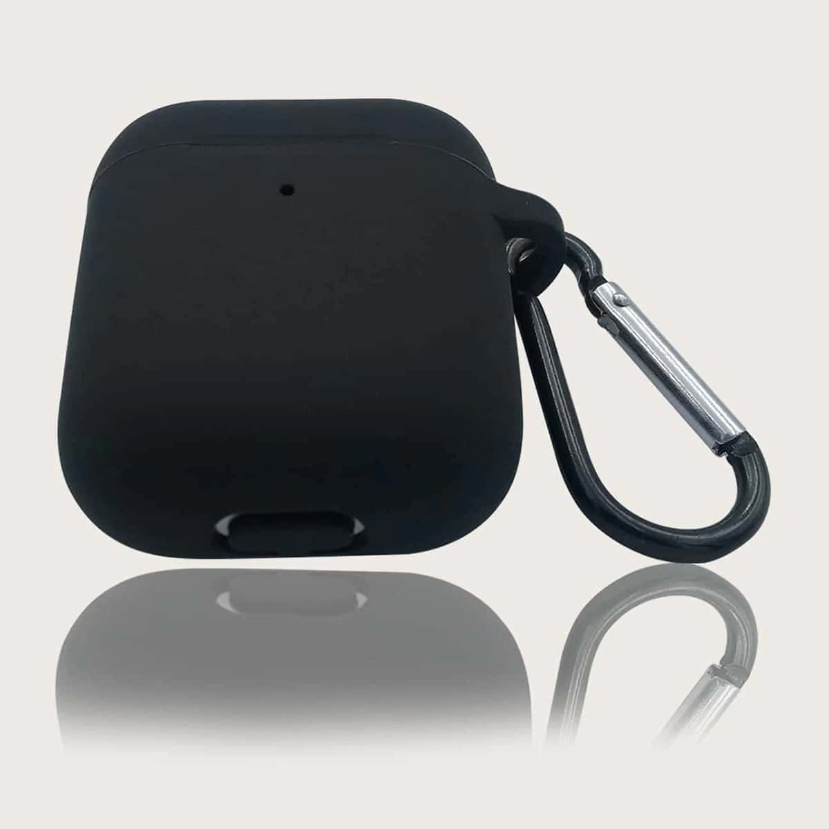 

1pc Solid AirPods Case, Black