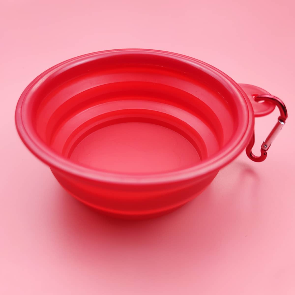 

1pc Dog Outdoor Foldable Feeding Bowl, Red