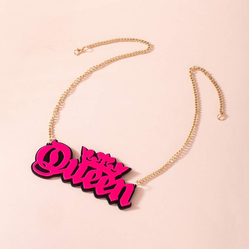

Letter Charm Necklace, Multicolor