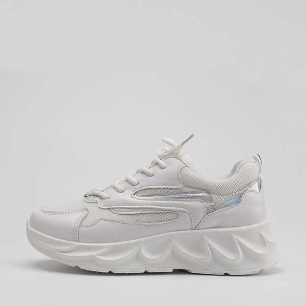 

Lace-up Front Wide Fit Chunky Sneakers, White