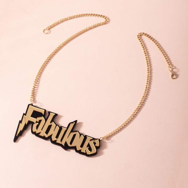 

Letter Charm Necklace, Multicolor