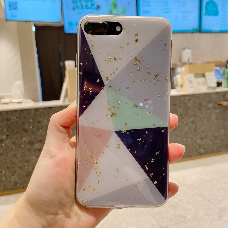 

Glitter Geometric iPhone Case, Multicolor