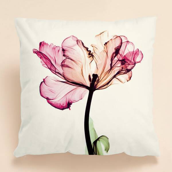 

Flower Print Cushion Cover Without Filler, Multicolor