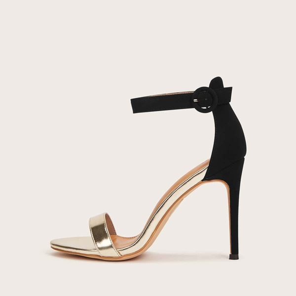 

Open Toe Ankle Strap Stiletto Heeled Sandals, Multicolor