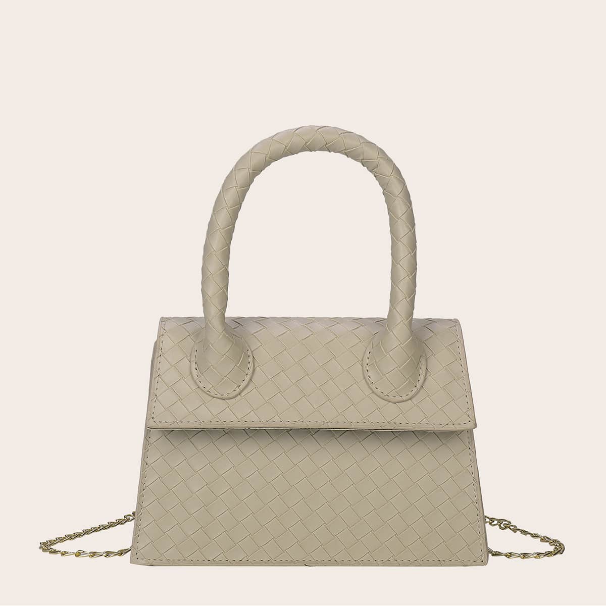 

Braided Satchel Bag, Beige