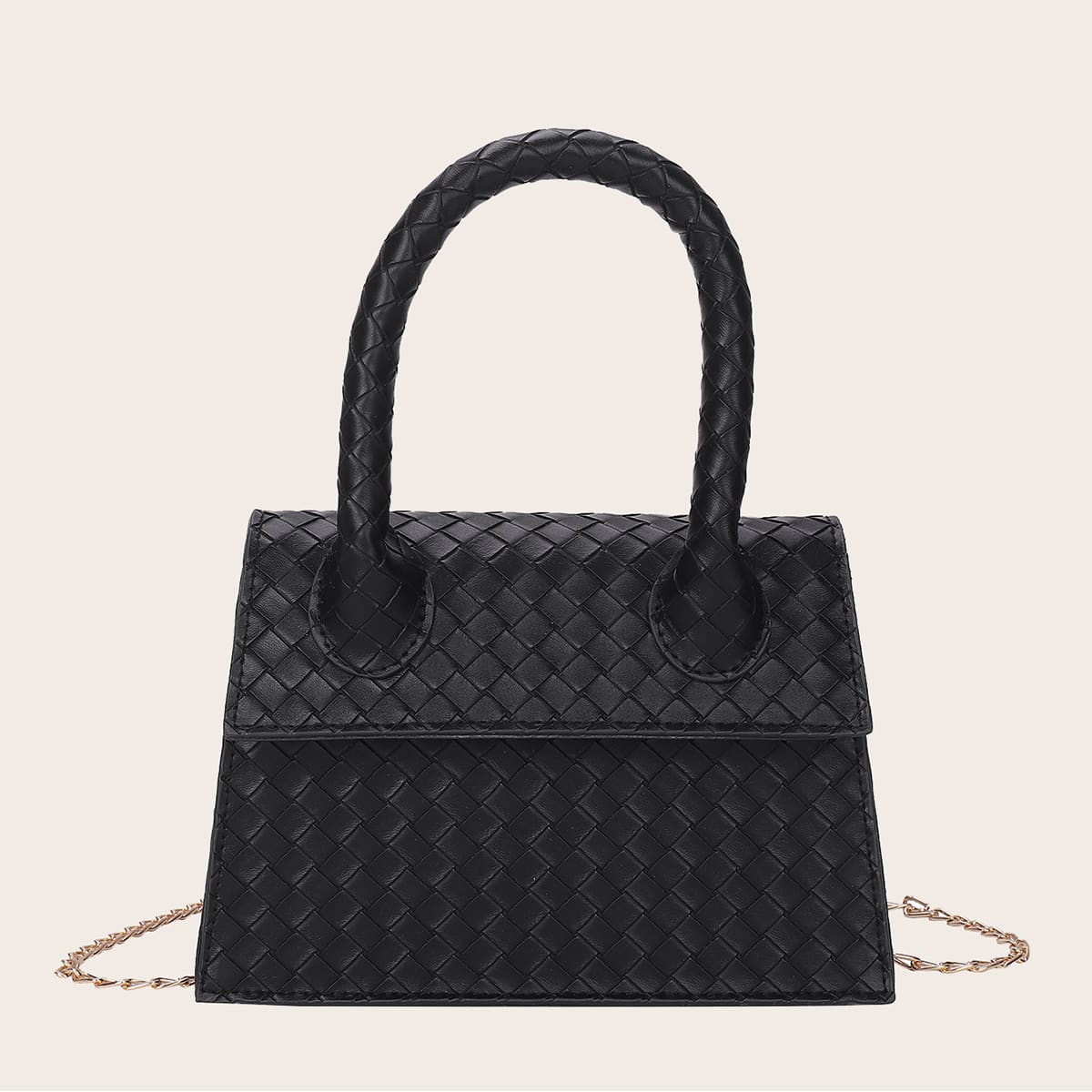 

Braided Satchel Bag, Black