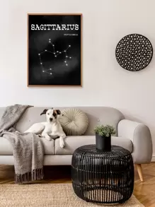 Constellation Print Wall Painting Without Frame - Black - View 1