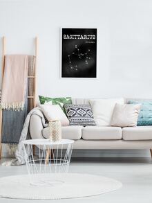 Constellation Print Wall Painting Without Frame - Black - View 4
