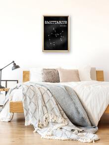 Constellation Print Wall Painting Without Frame - Black - View 7