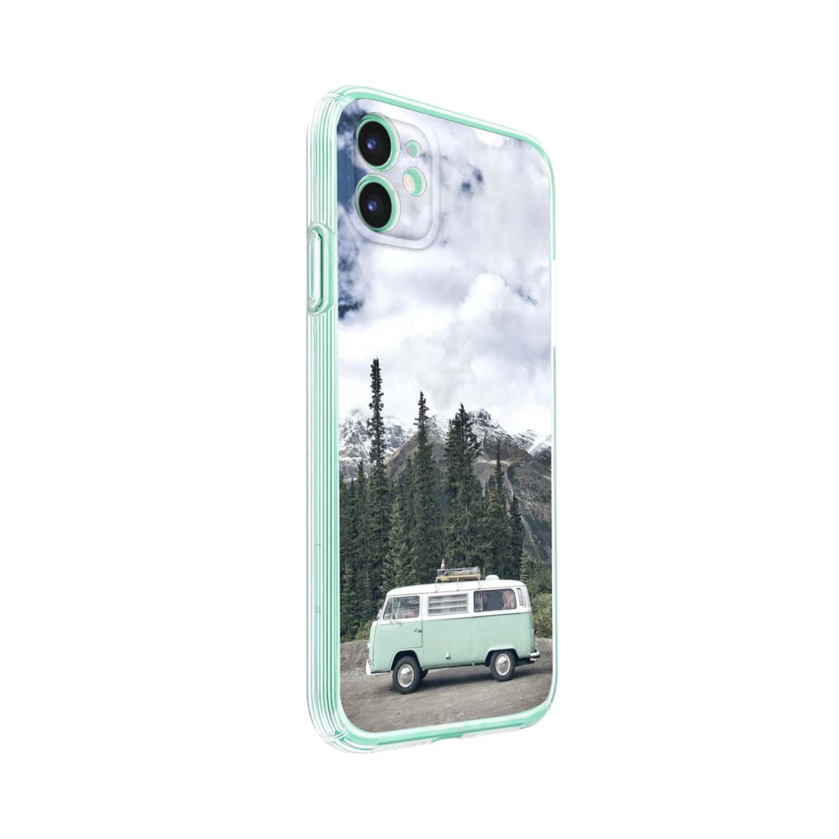 

1pc Bus Print iPhone Case, Multicolor