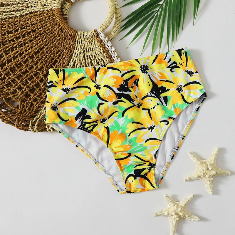 

Floral High Waist Bikini Bottom, Multicolor